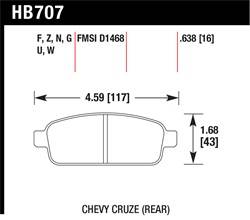 Hawk Performance - Disc Brake Pad - Hawk Performance HB707G.638 UPC: 840653078076 - Image 1