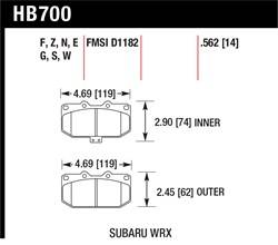 Hawk Performance - Disc Brake Pad - Hawk Performance HB700E.562 UPC: 840653077994 - Image 1