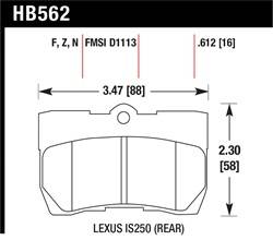 Hawk Performance - Disc Brake Pad - Hawk Performance HB562F.612 UPC: 840653015019 - Image 1
