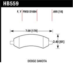Hawk Performance - Disc Brake Pad - Hawk Performance HB559Y.695 UPC: 840653061115 - Image 1