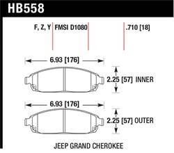 Hawk Performance - Disc Brake Pad - Hawk Performance HB558Y.710 UPC: 840653061108 - Image 1