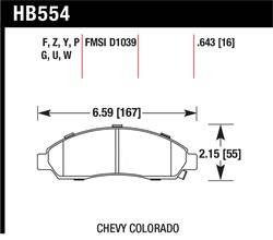 Hawk Performance - Disc Brake Pad - Hawk Performance HB554Y.643 UPC: 840653061078 - Image 1