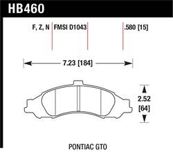 Hawk Performance - Disc Brake Pad - Hawk Performance HB460Z.580 UPC: 840653051284 - Image 1