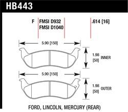 Hawk Performance - Disc Brake Pad - Hawk Performance HB443F.614 UPC: 840653013930 - Image 1