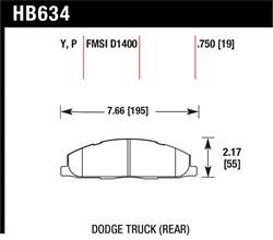 Hawk Performance - Disc Brake Pad - Hawk Performance HB634Y.750 UPC: 840653061610 - Image 1