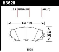 Hawk Performance - Disc Brake Pad - Hawk Performance HB628F.651 UPC: 840653061504 - Image 1