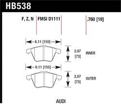 Hawk Performance - Disc Brake Pad - Hawk Performance HB538N.760 UPC: 840653033037 - Image 1