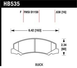 Hawk Performance - Disc Brake Pad - Hawk Performance HB535F.638 UPC: 840653014777 - Image 1