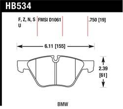 Hawk Performance - Disc Brake Pad - Hawk Performance HB534Z.750 UPC: 840653052199 - Image 1