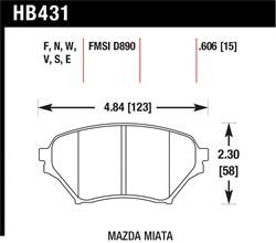 Hawk Performance - Disc Brake Pad - Hawk Performance HB431V.606 UPC: 840653075099 - Image 1