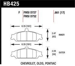 Hawk Performance - Disc Brake Pad - Hawk Performance HB425F.661 UPC: 840653013589 - Image 1