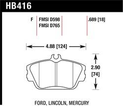 Hawk Performance - Disc Brake Pad - Hawk Performance HB416F.689 UPC: 840653013497 - Image 1