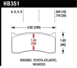 Hawk Performance - Disc Brake Pad - Hawk Performance HB351E.620 UPC: 840653074665 - Image 1