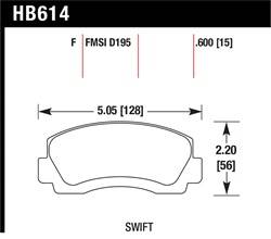 Hawk Performance - Disc Brake Pad - Hawk Performance HB614W.600 UPC: 840653077307 - Image 1