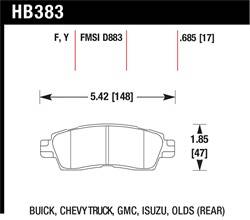 Hawk Performance - Disc Brake Pad - Hawk Performance HB383Y.685 UPC: 840653060668 - Image 1