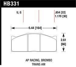 Hawk Performance - Disc Brake Pad - Hawk Performance HB331G1.17 UPC: 840653074498 - Image 1