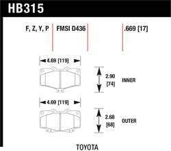 Hawk Performance - Disc Brake Pad - Hawk Performance HB315Y.669 UPC: 840653060309 - Image 1