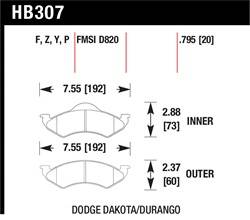 Hawk Performance - Disc Brake Pad - Hawk Performance HB307Y.795 UPC: 840653060231 - Image 1