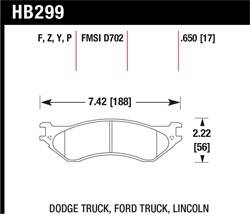 Hawk Performance - Disc Brake Pad - Hawk Performance HB299F.650 UPC: 840653012247 - Image 1