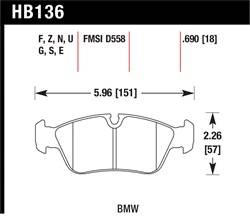 Hawk Performance - Disc Brake Pad - Hawk Performance HB136E.690 UPC: 840653071411 - Image 1