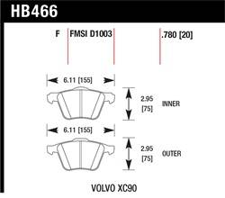 Hawk Performance - Disc Brake Pad - Hawk Performance HB477Y.610 UPC: 840653061801 - Image 1