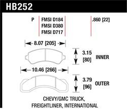 Hawk Performance - Disc Brake Pad - Hawk Performance HB252P.860 UPC: 840653040141 - Image 1