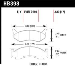 Hawk Performance - Disc Brake Pad - Hawk Performance HB398F.680 UPC: 840653013312 - Image 1