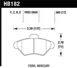 Hawk Performance - Disc Brake Pad - Hawk Performance HB182N.660 UPC: 840653030890 - Image 1