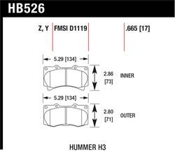 Hawk Performance - Disc Brake Pad - Hawk Performance HB526Y.665 UPC: 840653060996 - Image 1