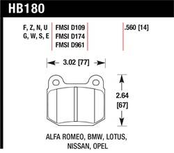 Hawk Performance - Disc Brake Pad - Hawk Performance HB180U.560 UPC: 840653072555 - Image 1