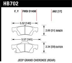 Hawk Performance - Disc Brake Pad - Hawk Performance HB702F.662 UPC: 840653063195 - Image 1