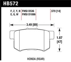 Hawk Performance - Disc Brake Pad - Hawk Performance HB572Z.570 UPC: 840653052564 - Image 1