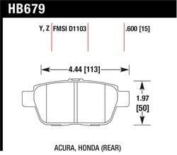 Hawk Performance - Disc Brake Pad - Hawk Performance HB679Y.600 UPC: 840653062662 - Image 1