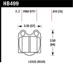 Hawk Performance - Disc Brake Pad - Hawk Performance HB499F.610 UPC: 840653014456 - Image 1