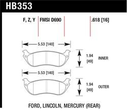 Hawk Performance - Disc Brake Pad - Hawk Performance HB353F.618 UPC: 840653012858 - Image 1
