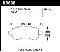 Hawk Performance - Disc Brake Pad - Hawk Performance HB668F.567 UPC: 840653062778 - Image 1