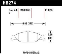 Hawk Performance - Disc Brake Pad - Hawk Performance HB274B.610 UPC: 840653068992 - Image 1