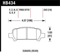 Hawk Performance - Disc Brake Pad - Hawk Performance HB434N.543 UPC: 840653032863 - Image 1