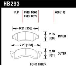 Hawk Performance - Disc Brake Pad - Hawk Performance HB293F.668 UPC: 840653012186 - Image 1