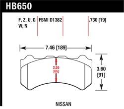 Hawk Performance - Disc Brake Pad - Hawk Performance HB650W.730 UPC: 840653077635 - Image 1