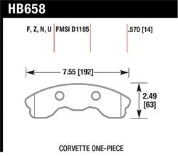 Hawk Performance - Disc Brake Pad - Hawk Performance HB658F.570 UPC: 840653062273 - Image 1