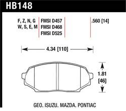 Hawk Performance - Disc Brake Pad - Hawk Performance HB148M.560 UPC: 840653071725 - Image 1