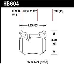 Hawk Performance - Disc Brake Pad - Hawk Performance HB604W.598 UPC: 840653077185 - Image 1