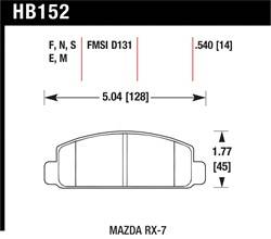 Hawk Performance - Disc Brake Pad - Hawk Performance HB152F.540 UPC: 840653010618 - Image 1