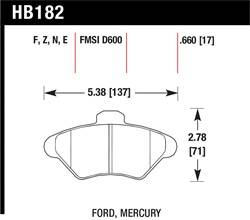 Hawk Performance - Disc Brake Pad - Hawk Performance HB182F.660 UPC: 840653010908 - Image 1