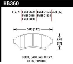 Hawk Performance - Disc Brake Pad - Hawk Performance HB360F.670 UPC: 840653012933 - Image 1