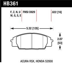 Hawk Performance - Disc Brake Pad - Hawk Performance HB361F.622 UPC: 840653012940 - Image 1