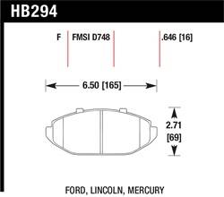 Hawk Performance - Disc Brake Pad - Hawk Performance HB294F.646 UPC: 840653012193 - Image 1