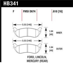 Hawk Performance - Disc Brake Pad - Hawk Performance HB341F.618 UPC: 840653012735 - Image 1