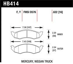 Hawk Performance - Disc Brake Pad - Hawk Performance HB414F.622 UPC: 840653013473 - Image 1